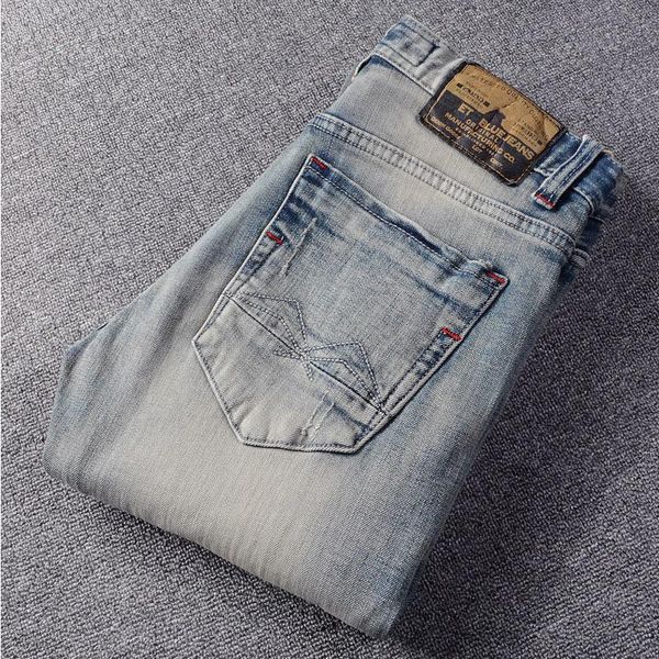 men's jeans mens youthful trend straight pants denim casual male fashion streetwear men trousers ripped, Blue
men's jeans mens youthful trend straight pants denim casual male fashion streetwear men trousers ripped, Blue