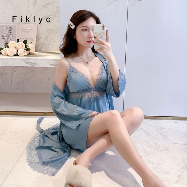 women's sleepwear fiklyc est womens robe & gown pijamas sets two pieces elegant mini sleepshirts long sleeve bathrobes femme mujer nigh, Black;red
women's sleepwear fiklyc est womens robe & gown pijamas sets two pieces elegant mini sleepshirts long sleeve bathrobes femme mujer nigh, Black;red