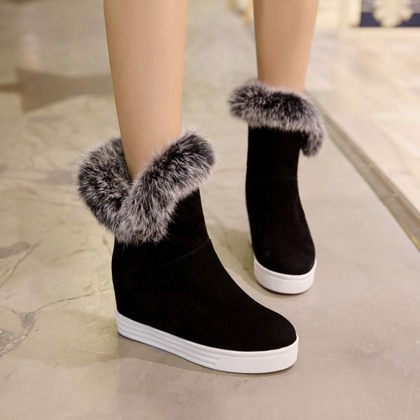 boots inside heightening 6cm women's shoes winter plush large 41-43 all-around muffin bottom flat, Black
boots inside heightening 6cm women's shoes winter plush large 41-43 all-around muffin bottom flat, Black