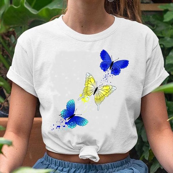 graphic cartoon watercolor butterfly womens t shirts short sleeve clothing print clothes tees, White
graphic cartoon watercolor butterfly womens t shirts short sleeve clothing print clothes tees, White