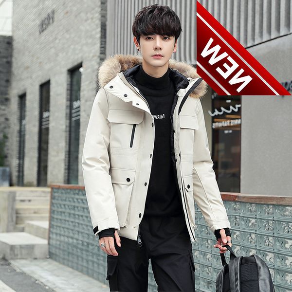 winter mens white duck down coats big fur hood short puffer jackets male thick warm fashion outerwear parkas jk-921, Black
winter mens white duck down coats big fur hood short puffer jackets male thick warm fashion outerwear parkas jk-921, Black