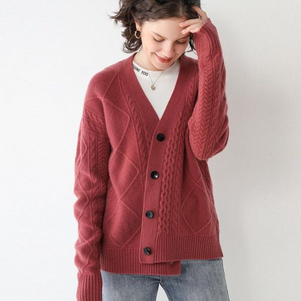 casual dresses retro knitted cardigan sweater in autumn / winter women's v-neck cashmere bottomed with lazy wool knh7, Black;gray
casual dresses retro knitted cardigan sweater in autumn / winter women's v-neck cashmere bottomed with lazy wool knh7, Black;gray