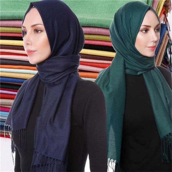 

ethnic clothing 70*200cm summer women hijab scarf thin shawls wraps lady solid female stoles long cashmere pashmina foulard head scarves, Red