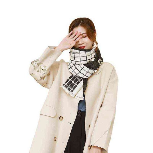 scarves autumn and winter check color matching link women's double-sided thickened imitation cashmere scarf bib, Blue;gray
scarves autumn and winter check color matching link women's double-sided thickened imitation cashmere scarf bib, Blue;gray