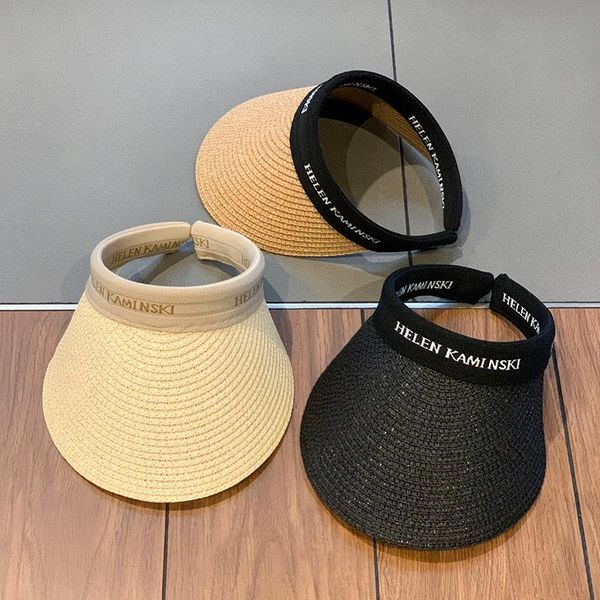 wide brim hats summer hat 2021 women weave straw empty beach cap clip-on solid color large uv protection breathable sun visor, Blue;gray
wide brim hats summer hat 2021 women weave straw empty beach cap clip-on solid color large uv protection breathable sun visor, Blue;gray
