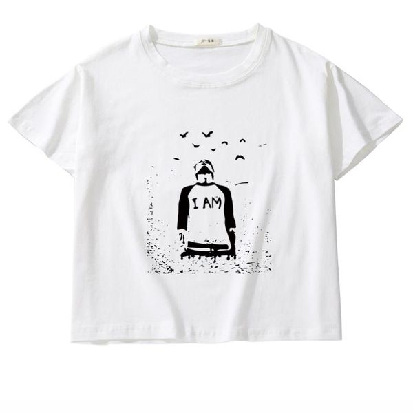 women's t-shirt graphic printing tees lady short sleeve crop o-neck harajuku t shirt for women loose casual hipster female, White
women's t-shirt graphic printing tees lady short sleeve crop o-neck harajuku t shirt for women loose casual hipster female, White