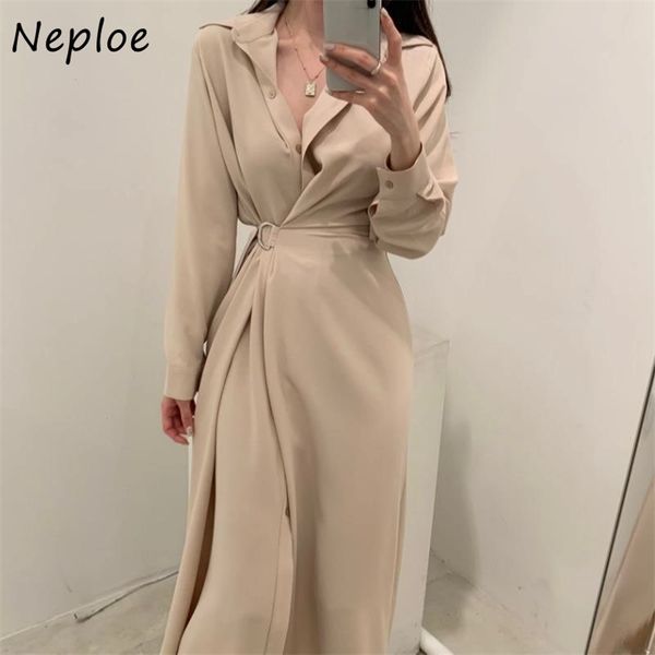 work style ol temperament dress women turn down collar long sleeve solid vestidos high waist hip sashes robe spring 210422, Black;gray
work style ol temperament dress women turn down collar long sleeve solid vestidos high waist hip sashes robe spring 210422, Black;gray
