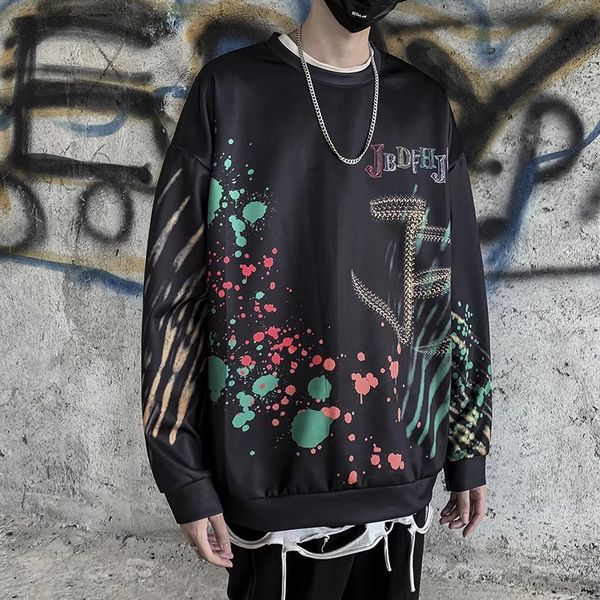 mens sweater hip hop graffiti round neck sweater men's ins spring and autumn tide brand trend loose long sleeve t-shirt couple's i, Black
mens sweater hip hop graffiti round neck sweater men's ins spring and autumn tide brand trend loose long sleeve t-shirt couple's i, Black