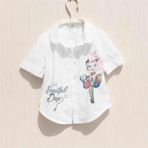 summer girls blouses short sleeve white shirts cotton turn-down collar cartoon clothes 10 12 year fashion baby 210622, White;black
summer girls blouses short sleeve white shirts cotton turn-down collar cartoon clothes 10 12 year fashion baby 210622, White;black
