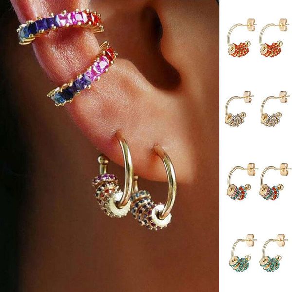 stud real gold luxury super shine cz buckle earrings delicate zircon circle earring jewelry pendant accessories, Golden;silver
stud real gold luxury super shine cz buckle earrings delicate zircon circle earring jewelry pendant accessories, Golden;silver