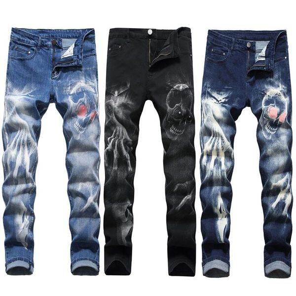 streetwear men jeans slim fit elastic hip hop denim punk pants personality skull printed designer homme men's, Blue
streetwear men jeans slim fit elastic hip hop denim punk pants personality skull printed designer homme men's, Blue