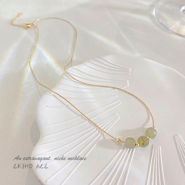 pendant necklaces jade transfer bead necklace 2021 high sense clavicle chain accessories decoration selling women gifts, Silver
pendant necklaces jade transfer bead necklace 2021 high sense clavicle chain accessories decoration selling women gifts, Silver