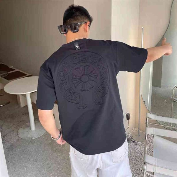 21 spring and summer new ch back embroidery with horseshoe pattern casual loose short sleeve t-shirt, White;black
21 spring and summer new ch back embroidery with horseshoe pattern casual loose short sleeve t-shirt, White;black