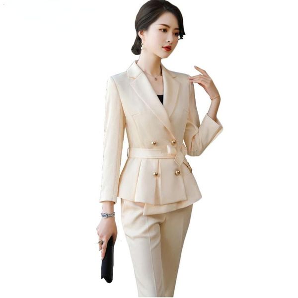 women's two piece pants elegant apricot black size s-4xl women pant suit pieces set ruffle double breasted blazer coat with for office, White
women's two piece pants elegant apricot black size s-4xl women pant suit pieces set ruffle double breasted blazer coat with for office, White
