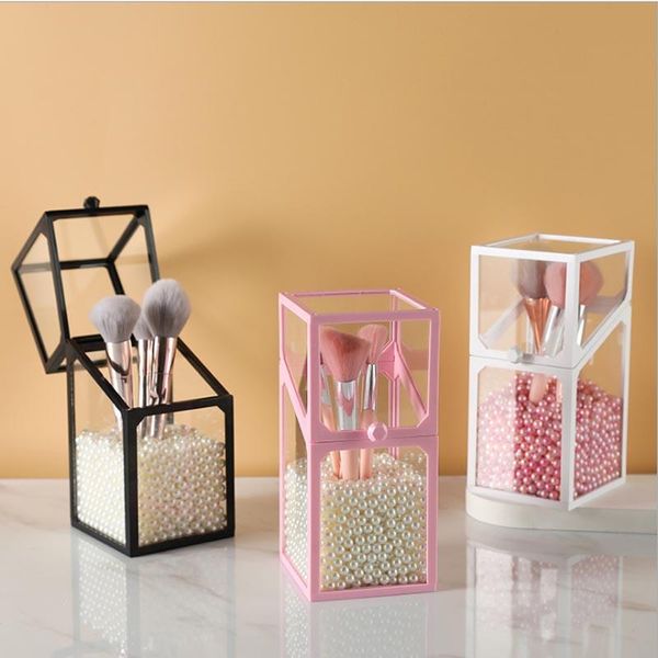 transparent glass makeup brush storage box cosmetics container ring pencil lipstick holder make up brushes organizer with cover boxes & bins
transparent glass makeup brush storage box cosmetics container ring pencil lipstick holder make up brushes organizer with cover boxes & bins