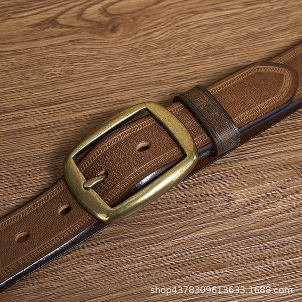 3.3cm wide retro belt mens leather pin buckle first layer cattlehide leather fashion students korean style trendy brass buckle pants belt no, Black;brown
3.3cm wide retro belt mens leather pin buckle first layer cattlehide leather fashion students korean style trendy brass buckle pants belt no, Black;brown