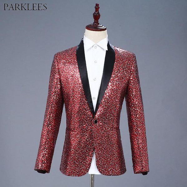 men's suits & blazers shiny wine red sequin blazer jacket men 2021 fashion nightclub one button shawl collar suit stage singer prom cos, White;black 
men's suits & blazers shiny wine red sequin blazer jacket men 2021 fashion nightclub one button shawl collar suit stage singer prom cos, White;black