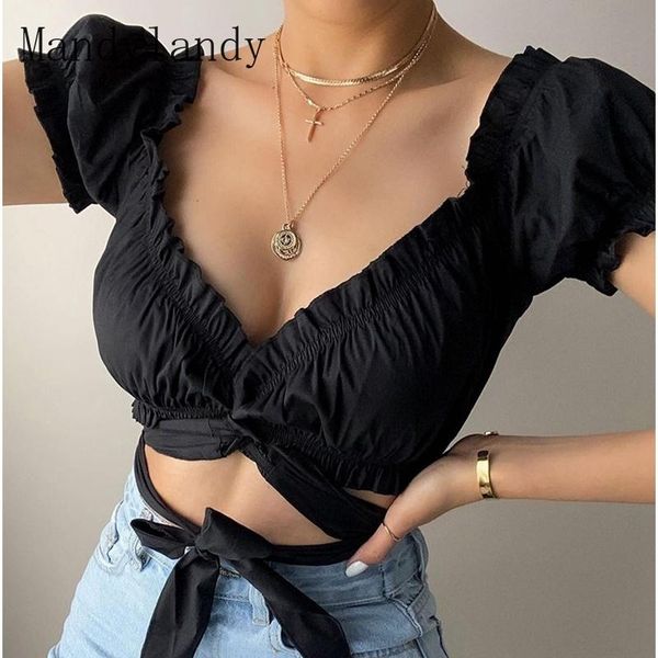 women's blouses & shirts mandylandy women low cut v-nek black wooden ear shirt lace-up short crop sleeve blouse, White
women's blouses & shirts mandylandy women low cut v-nek black wooden ear shirt lace-up short crop sleeve blouse, White