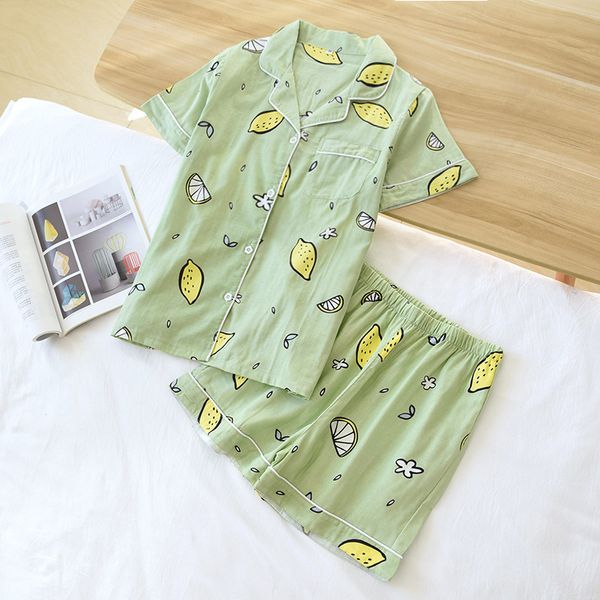 pyjamas women 100% cotton short sleeves ladies pajama sets shorts cute cartoon print japanese simple sleepwear homewear pijamas, Black;red
pyjamas women 100% cotton short sleeves ladies pajama sets shorts cute cartoon print japanese simple sleepwear homewear pijamas, Black;red