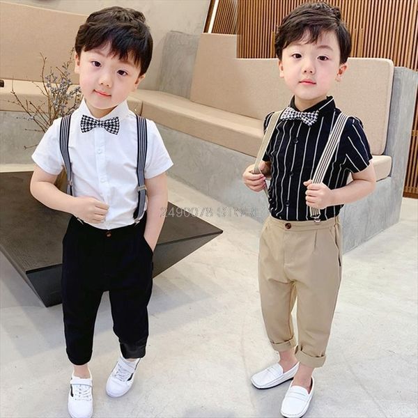 boys school uniform kids formal strap shirt pants clothing set children birthday dress girls performance wedding party costume, White
boys school uniform kids formal strap shirt pants clothing set children birthday dress girls performance wedding party costume, White