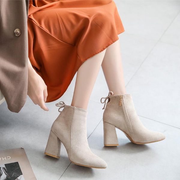 boots winter stretch socks women's ladies square heel solid ankle zipper warm flock pointed toe casual shoes, Black
boots winter stretch socks women's ladies square heel solid ankle zipper warm flock pointed toe casual shoes, Black