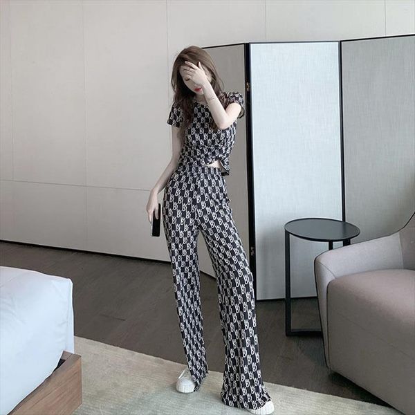 suit summer fashion o neck women pant pullover print full length elastic waist 2 piece set euro america style office, Black;white
suit summer fashion o neck women pant pullover print full length elastic waist 2 piece set euro america style office, Black;white
