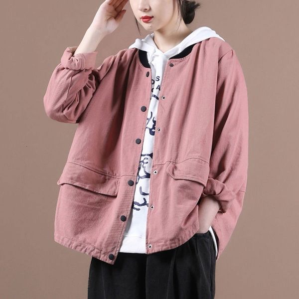 jackets spring autumn arts female long sleeve short coat plus size single breasted casual cotton coats femme m678, Black;brown
jackets spring autumn arts female long sleeve short coat plus size single breasted casual cotton coats femme m678, Black;brown