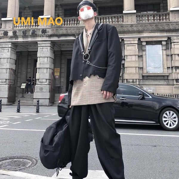 men's suits & blazers umi mao black irregular suit jacket korean style trendy loose handsome single men women same y2k, White;black
men's suits & blazers umi mao black irregular suit jacket korean style trendy loose handsome single men women same y2k, White;black
