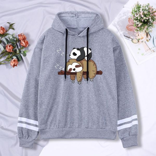 men's hoodies & sweatshirts panda lying on a sloth printed stripe cuffs hoodie autumn fleece pullover clothing, Black
men's hoodies & sweatshirts panda lying on a sloth printed stripe cuffs hoodie autumn fleece pullover clothing, Black