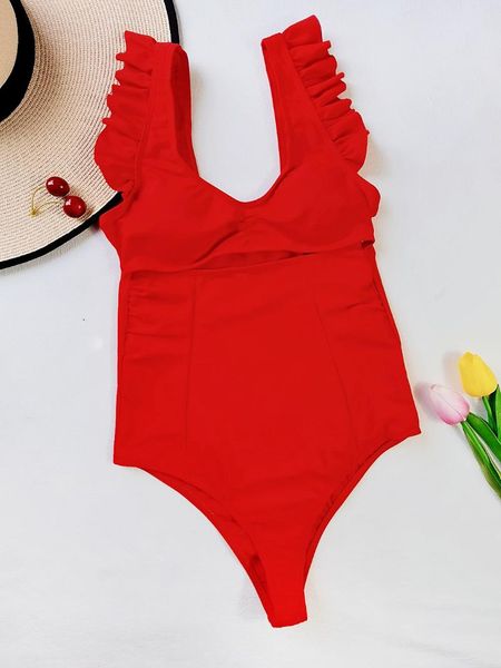 one-piece suits 2021 solid color ruffled hollow swimsuit with chest pad bikini bathing suit women
one-piece suits 2021 solid color ruffled hollow swimsuit with chest pad bikini bathing suit women