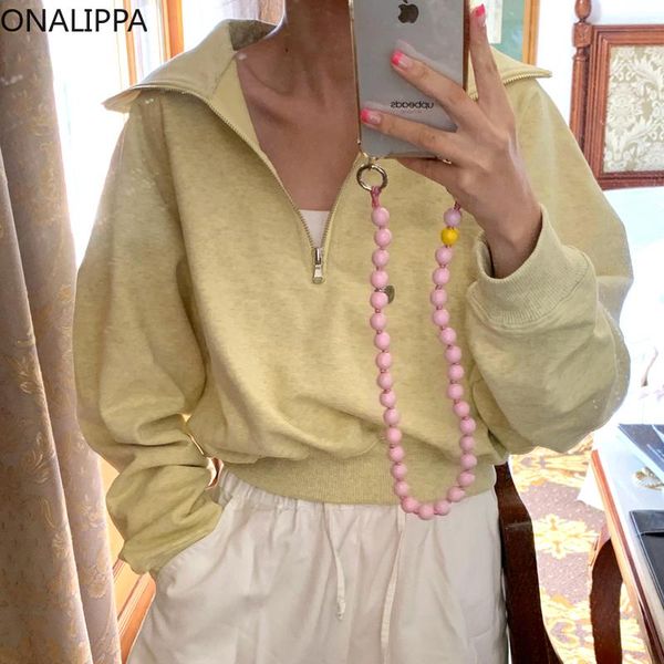 women's hoodies & sweatshirts onalippa sweatshirt 2021 autumn korean chic simple niche lapel pullover zipper design loose casual short, Black
women's hoodies & sweatshirts onalippa sweatshirt 2021 autumn korean chic simple niche lapel pullover zipper design loose casual short, Black