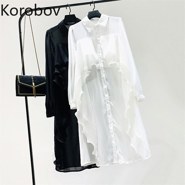 korobov vintage solid long sleeve women dress korean streetwear high waist dresses summer ruffles new vestidos 210430, Black;gray
korobov vintage solid long sleeve women dress korean streetwear high waist dresses summer ruffles new vestidos 210430, Black;gray