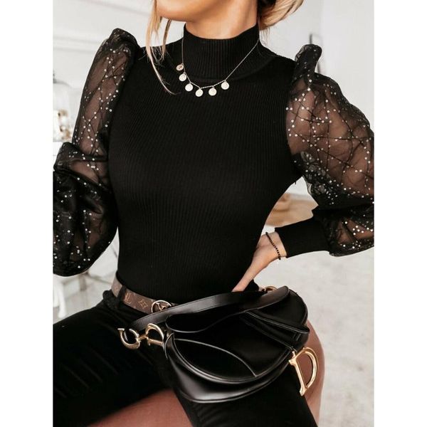 elegant women long puff sleeve pullover high turtleneck knitted blouse slim jumper ribbed party shirt women's blouses & shirts, White
elegant women long puff sleeve pullover high turtleneck knitted blouse slim jumper ribbed party shirt women's blouses & shirts, White