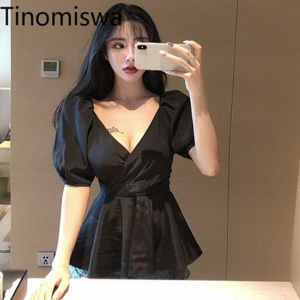 tinomiswa women chiffon blouses elastic waist slim office lady deep v-neck short puff sleeve backless shirts blusa women's &, White
tinomiswa women chiffon blouses elastic waist slim office lady deep v-neck short puff sleeve backless shirts blusa women's &, White