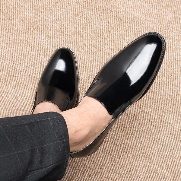 spring and autumn leather shoes men's formal wear first layer cowhide high-end luxury one-step fashion cool dress, Black
spring and autumn leather shoes men's formal wear first layer cowhide high-end luxury one-step fashion cool dress, Black