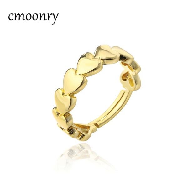 cluster rings cmoonry polishing gold color copper ring open design statement heart charm for women party jewelry adjustable, Golden;silver
cluster rings cmoonry polishing gold color copper ring open design statement heart charm for women party jewelry adjustable, Golden;silver