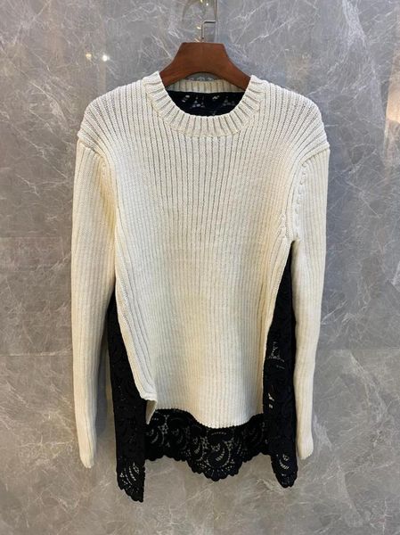 women's sweaters quality 2021fw high women lace patchwork wool knitted jumpers sweater for ladies 2 color tutu, White;black
women's sweaters quality 2021fw high women lace patchwork wool knitted jumpers sweater for ladies 2 color tutu, White;black