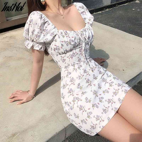 summer floral print puff sleeve dress fashion casual retro boho square collar wrap mini dress slim party vestidos 210514, Black;gray
summer floral print puff sleeve dress fashion casual retro boho square collar wrap mini dress slim party vestidos 210514, Black;gray