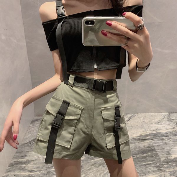 women's shorts tooling high waist 19 summer new loose bf korean version slim wide leg pants, White;black
women's shorts tooling high waist 19 summer new loose bf korean version slim wide leg pants, White;black