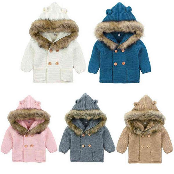 winter warm newborn baby boy girl knit hooded coat fur collar jacket outwear clothes g1026, Blue;gray
winter warm newborn baby boy girl knit hooded coat fur collar jacket outwear clothes g1026, Blue;gray
