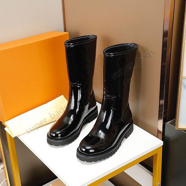 women drops flat mid boots luxurys designers casual shoes genuine leather embossed logo waterproof rain boot large si287w, Black
women drops flat mid boots luxurys designers casual shoes genuine leather embossed logo waterproof rain boot large si287w, Black