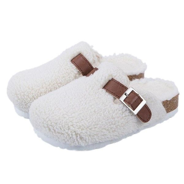 slippers carp winter fur slipper women mules white cork warm closed toe buckle women's shoes, Black
slippers carp winter fur slipper women mules white cork warm closed toe buckle women's shoes, Black