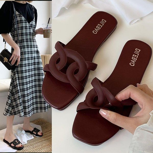 slippers 2021 euramerican style women's shoes ly summer pvc slides non-slip beach flat woman comfortable, Black
slippers 2021 euramerican style women's shoes ly summer pvc slides non-slip beach flat woman comfortable, Black