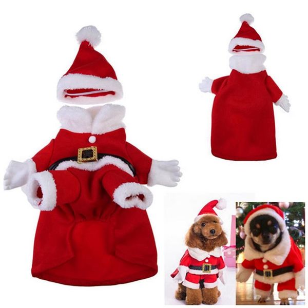 dog cat pet christmas clothes santa claus costume winter coat apparel suit with cap
dog cat pet christmas clothes santa claus costume winter coat apparel suit with cap