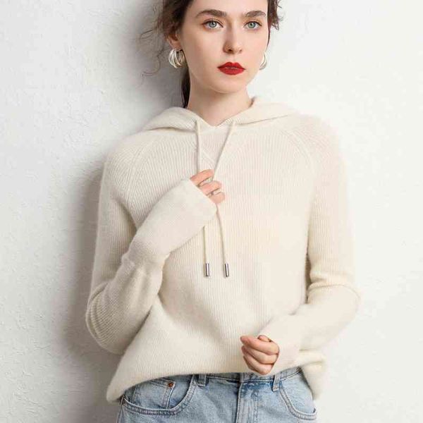 women's two piece pants autumn and winter women's fashion hooded sweater cashmere 100% pure t4a9, White
women's two piece pants autumn and winter women's fashion hooded sweater cashmere 100% pure t4a9, White