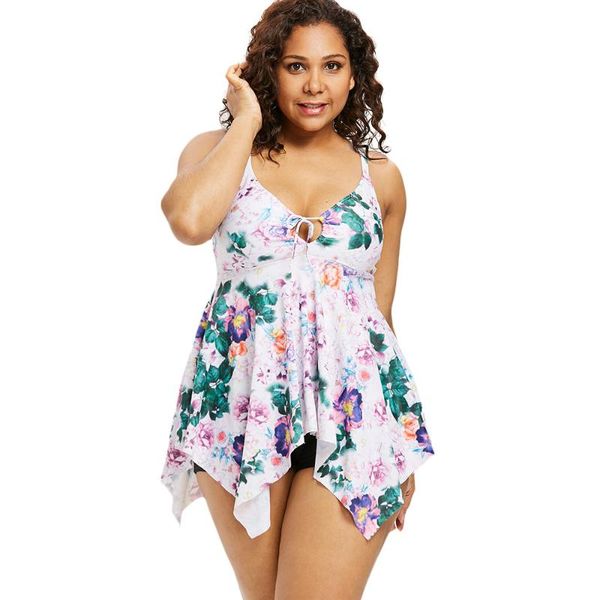 wipalo plus size 5xl floral print handkerchief women's set empire waist keyhole cut two piece beachwear holiday for summer tracksuits, Gray
wipalo plus size 5xl floral print handkerchief women's set empire waist keyhole cut two piece beachwear holiday for summer tracksuits, Gray