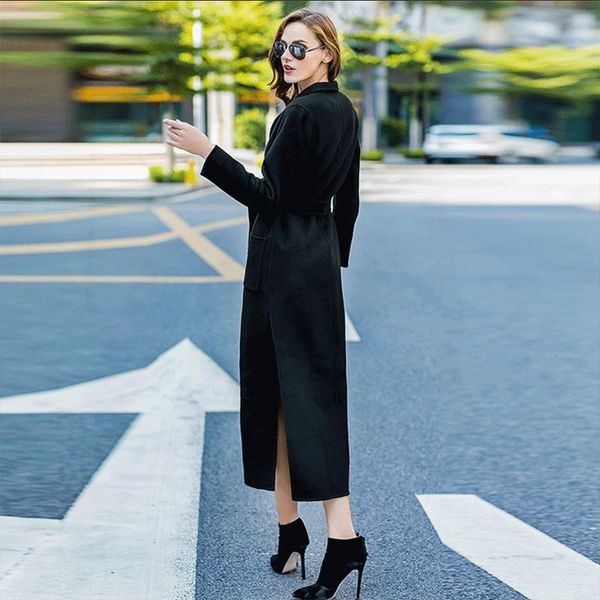 women's wool & blends double-sided 100% coat women clothes long jacket spring autumn ladies coats overcoat abrigos mujer elegante kj222, Black
women's wool & blends double-sided 100% coat women clothes long jacket spring autumn ladies coats overcoat abrigos mujer elegante kj222, Black