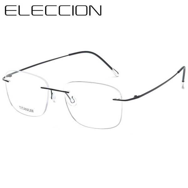 fashion sunglasses frames eleccion man's rimless glasses optical prescription eyewear ultralight pure titanium classic frameless eyegla, Black
fashion sunglasses frames eleccion man's rimless glasses optical prescription eyewear ultralight pure titanium classic frameless eyegla, Black