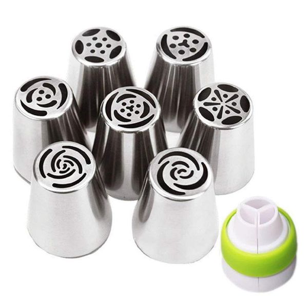 cake tools 8 pcs pastry nozzles and coupler icing piping tips sets stainless steel rose cream bakeware cupcake decorating
cake tools 8 pcs pastry nozzles and coupler icing piping tips sets stainless steel rose cream bakeware cupcake decorating