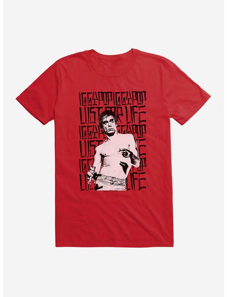 iggy pop lust font t-shirt, White;black